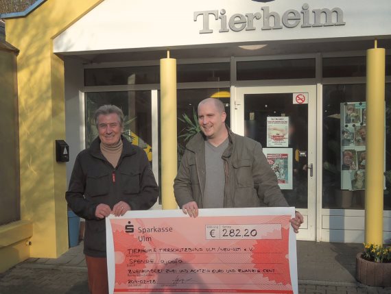 Scheckübergabe Tierheim Ulm