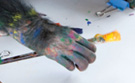 Monkey hand with brush