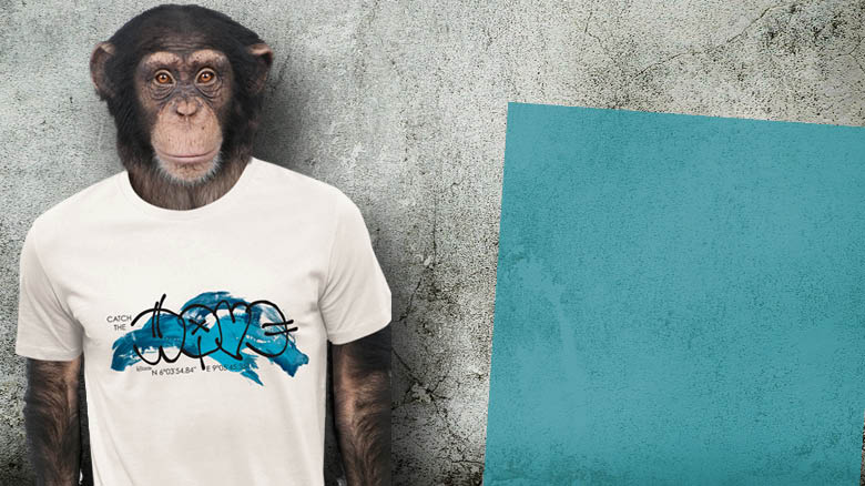 Schimpanse in ajoofa Streetwear-Shirt