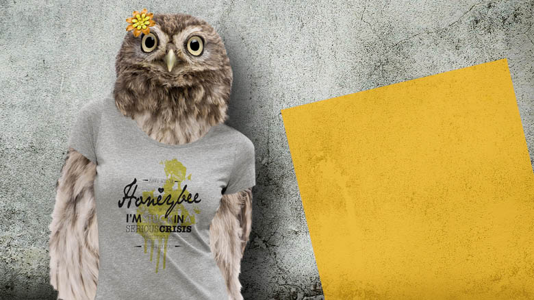 Eule in ajoofa Streetwear-Shirt